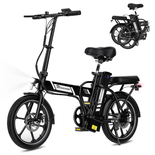 EVERCROSS EK5 Foldable Electric Bike, 16" Fat Tires, 250W Motor, 35–60 km Range