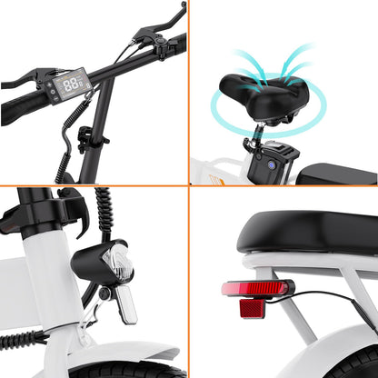 EVERCROSS EK5 Foldable Electric Bike, 16" Fat Tires, 250W Motor, 35–60 km Range