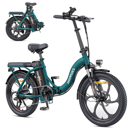 MilePort 1 Foldable Electric Bike, 250W Motor, 36V 13Ah Battery, 20" Fat Tires, 100 km Range
