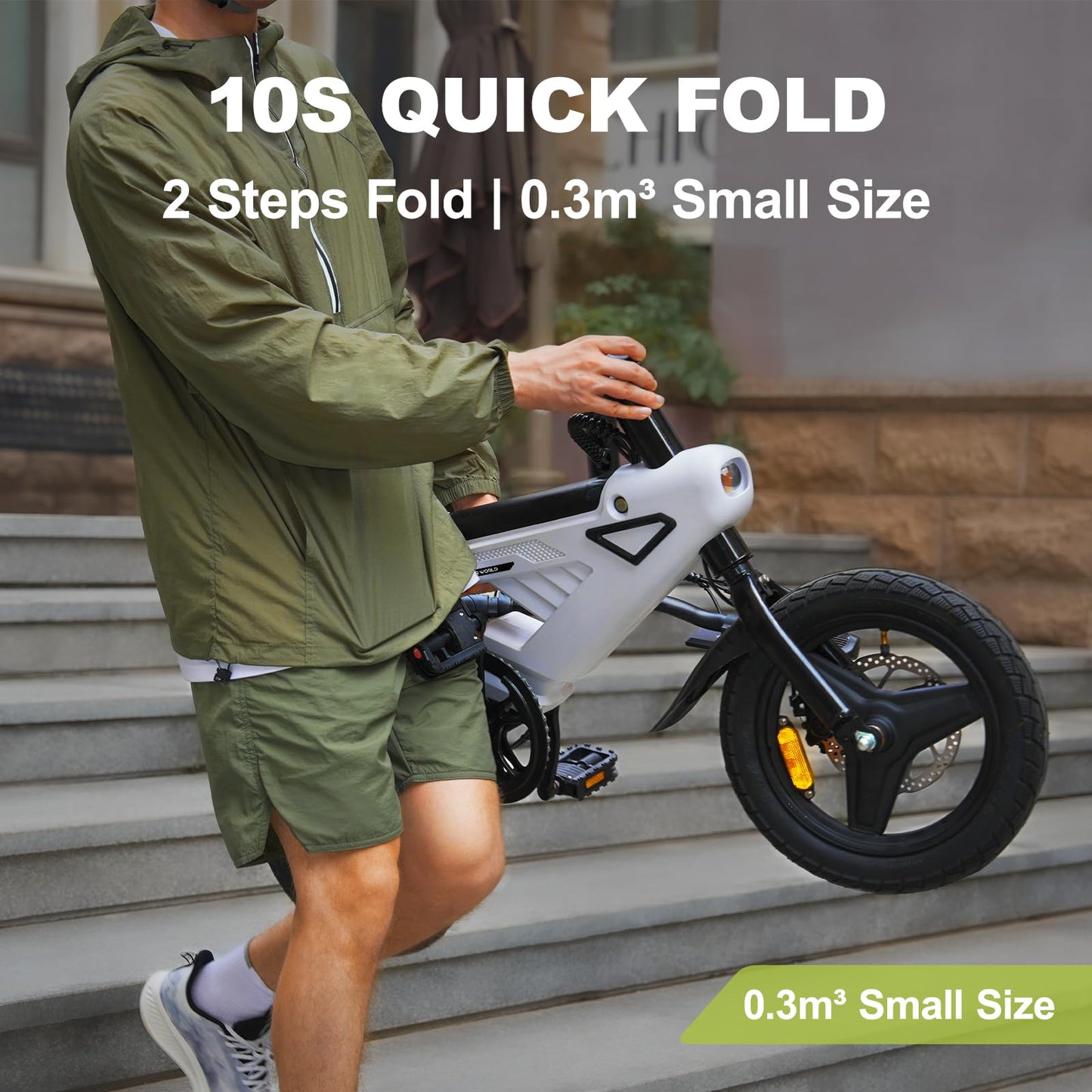 Tigoten AVDL Foldable Electric Bike, 36V 6.4Ah Battery, 14" Tires, Full Suspension