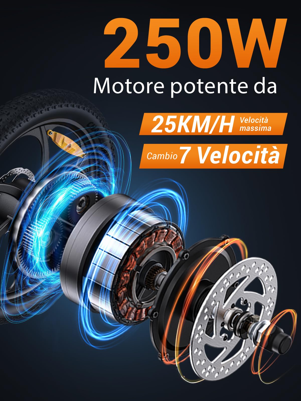 MilePort 1 Foldable Electric Bike, 250W Motor, 36V 13Ah Battery, 20" Fat Tires, 100 km Range