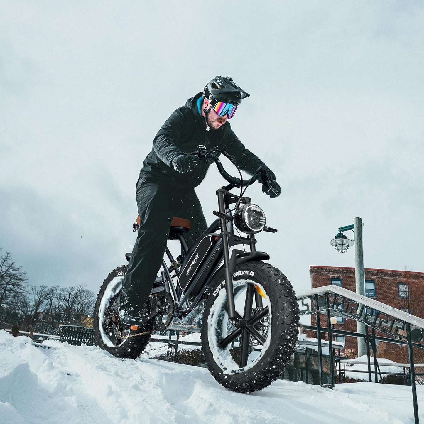 JANSNO 20" Fat Tire Electric Bike, 48V 17Ah Removable Battery, 7-Speed, Disc Brakes