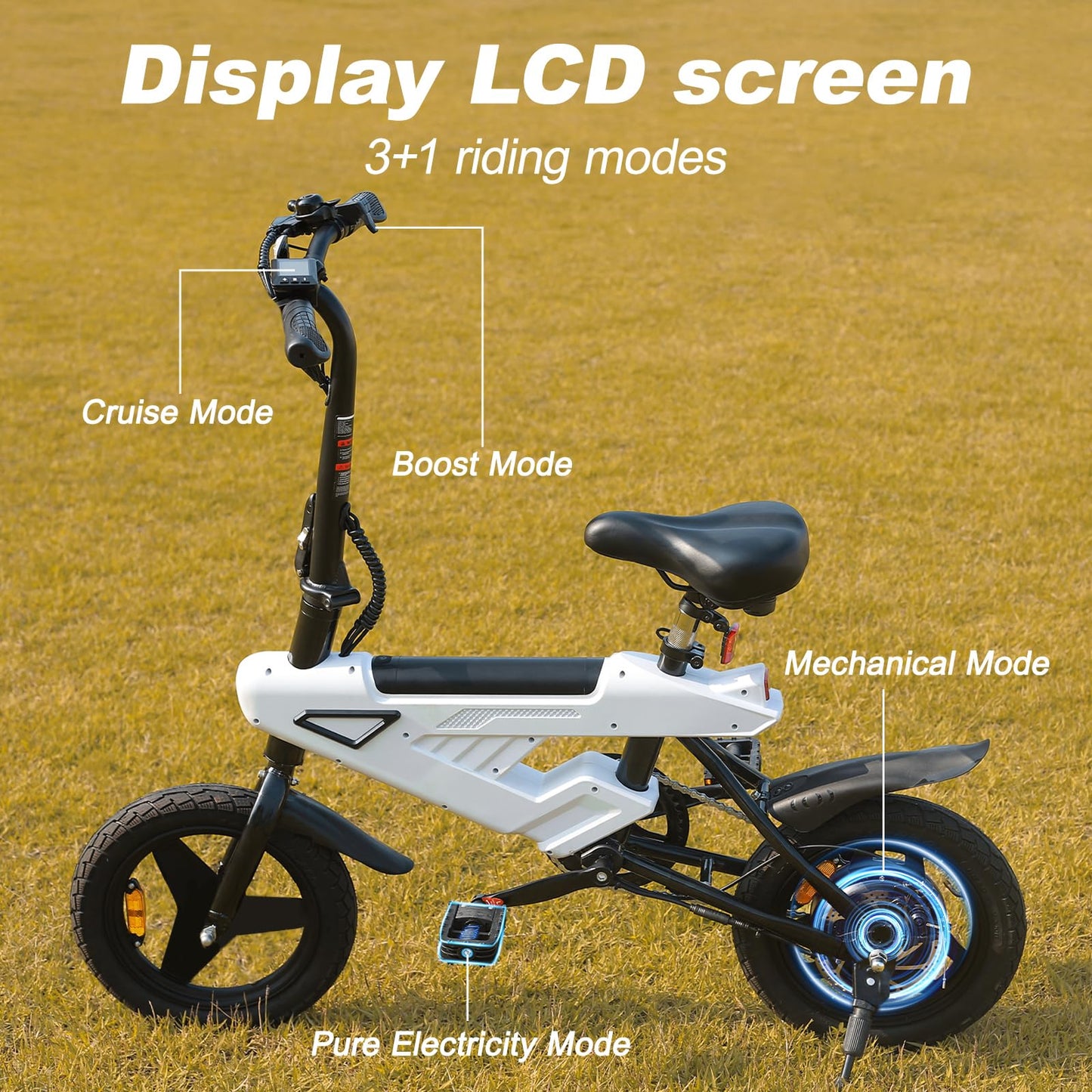 YOBACARID 14" Foldable Electric Bike, 250W Motor, 36V 6Ah Battery, 25–35 km Range
