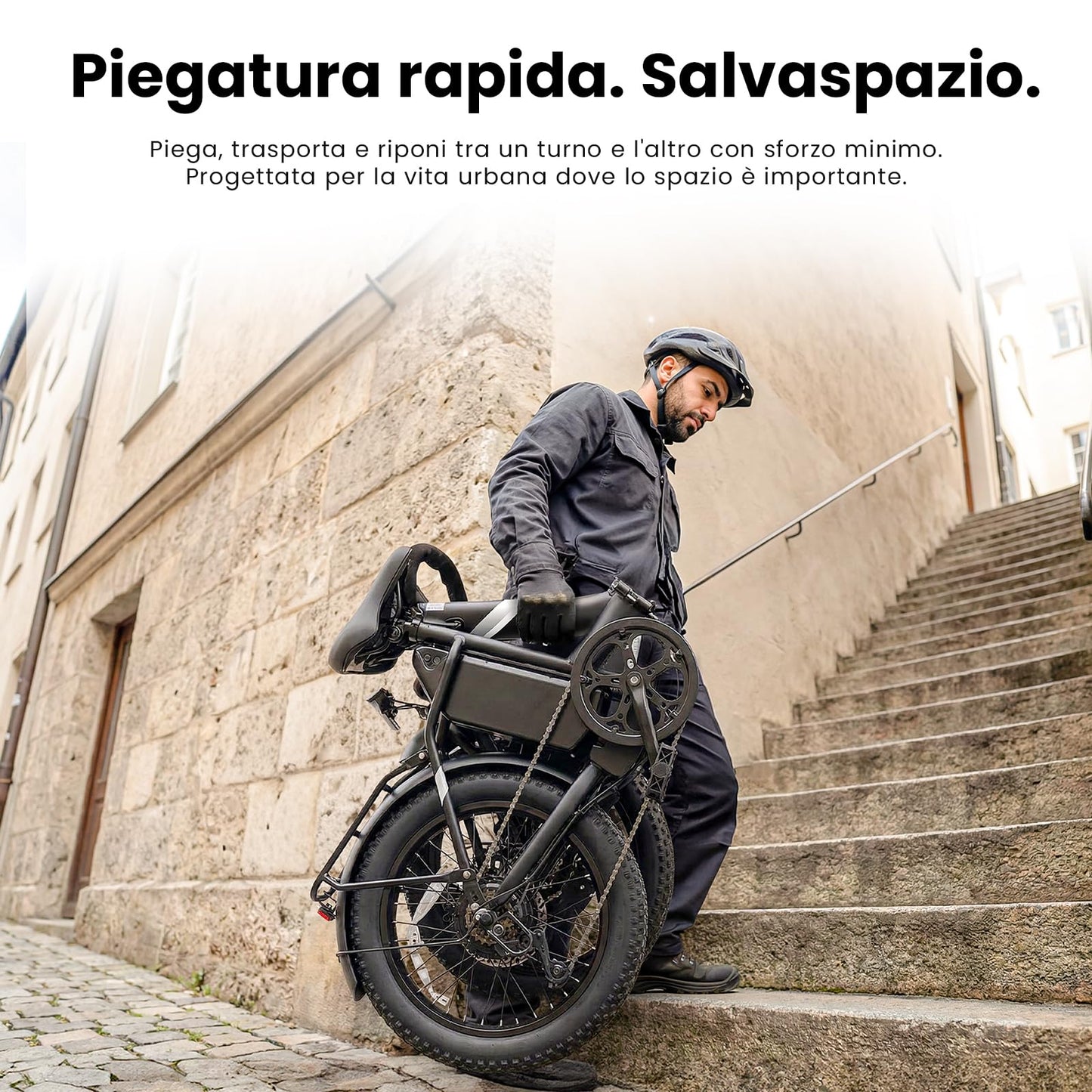Touroll S3 20" Fat Tire Foldable Electric Bike, 65 km Range, 40 Nm Motor, Front Suspension