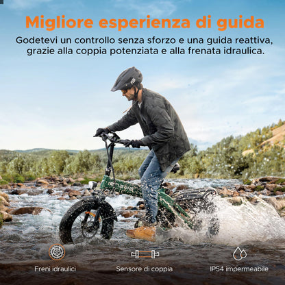 ENGWE EP-2 3.0 BOOST Foldable Electric Bike, 48V 13.5Ah Battery, 120 km Range, Hydraulic Brakes, Torque Sensor