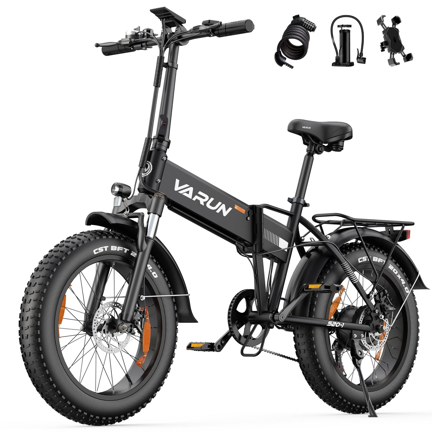 VARUN 20" Fat Tire Foldable Electric Bike, 48V 13Ah Battery, 60–120 km Range, 7-Speed