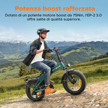 ENGWE EP-2 3.0 BOOST Foldable Electric Bike, 48V 13.5Ah Battery, 120 km Range, Hydraulic Brakes, Torque Sensor