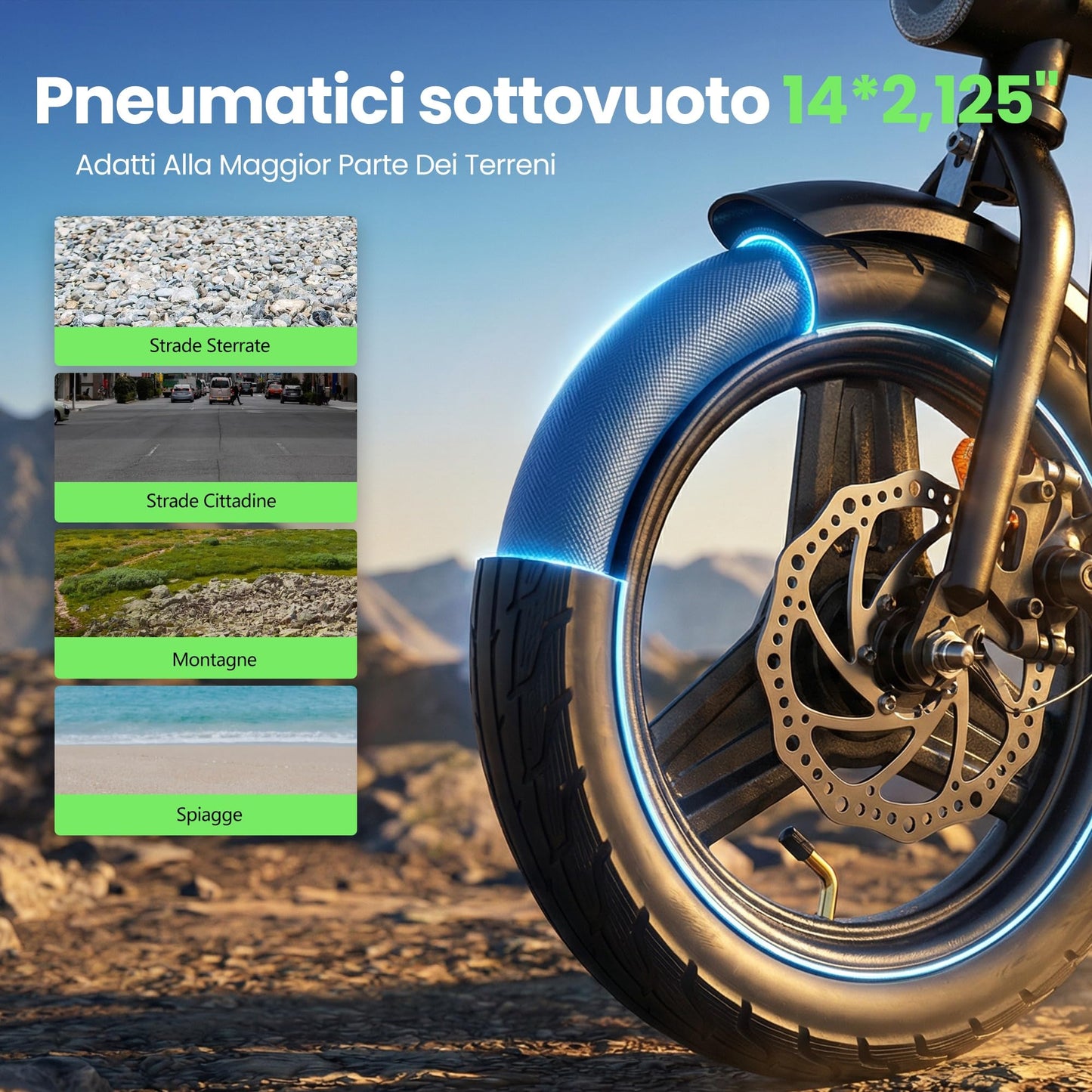 Finbike 14" Foldable Electric Bike, 432Wh Battery, 250W Motor, 30–50 km Range