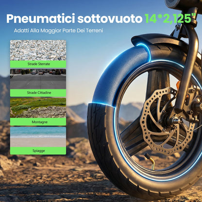 Finbike 14" Foldable Electric Bike, 432Wh Battery, 250W Motor, 30–50 km Range